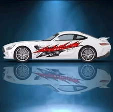 Colorful Star Racing Stripe Car Body Sticke; Vintage Style Decal Both Sides