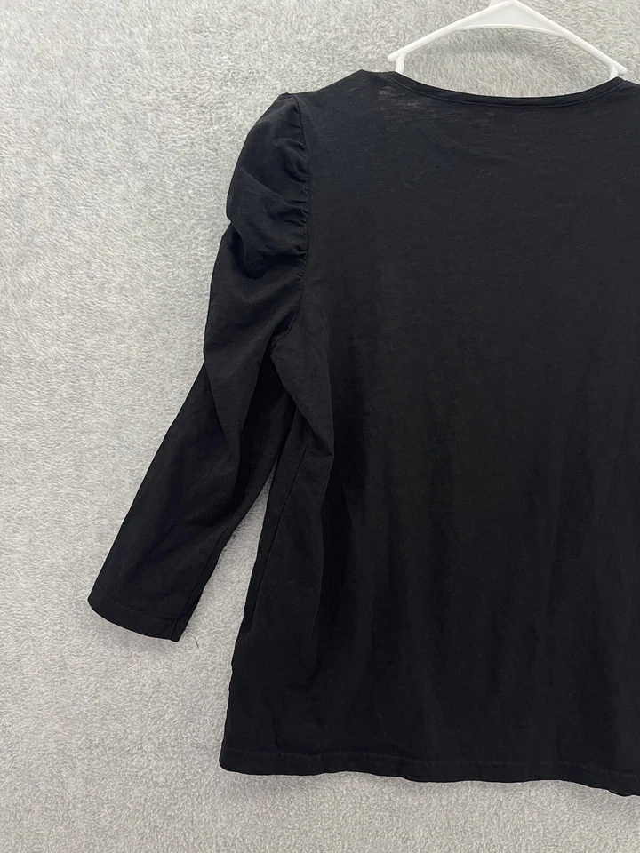 Blusa Esprit Niños Niñas Joya Abullonada Manga Larga Talla Grande Negra Adornada Foto 3 de 4