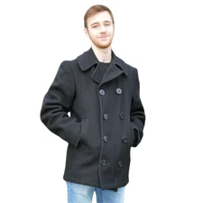Sterlingwear, Classic Wool Blend Peacoat, Mens, Multiple Colors, Made in USA