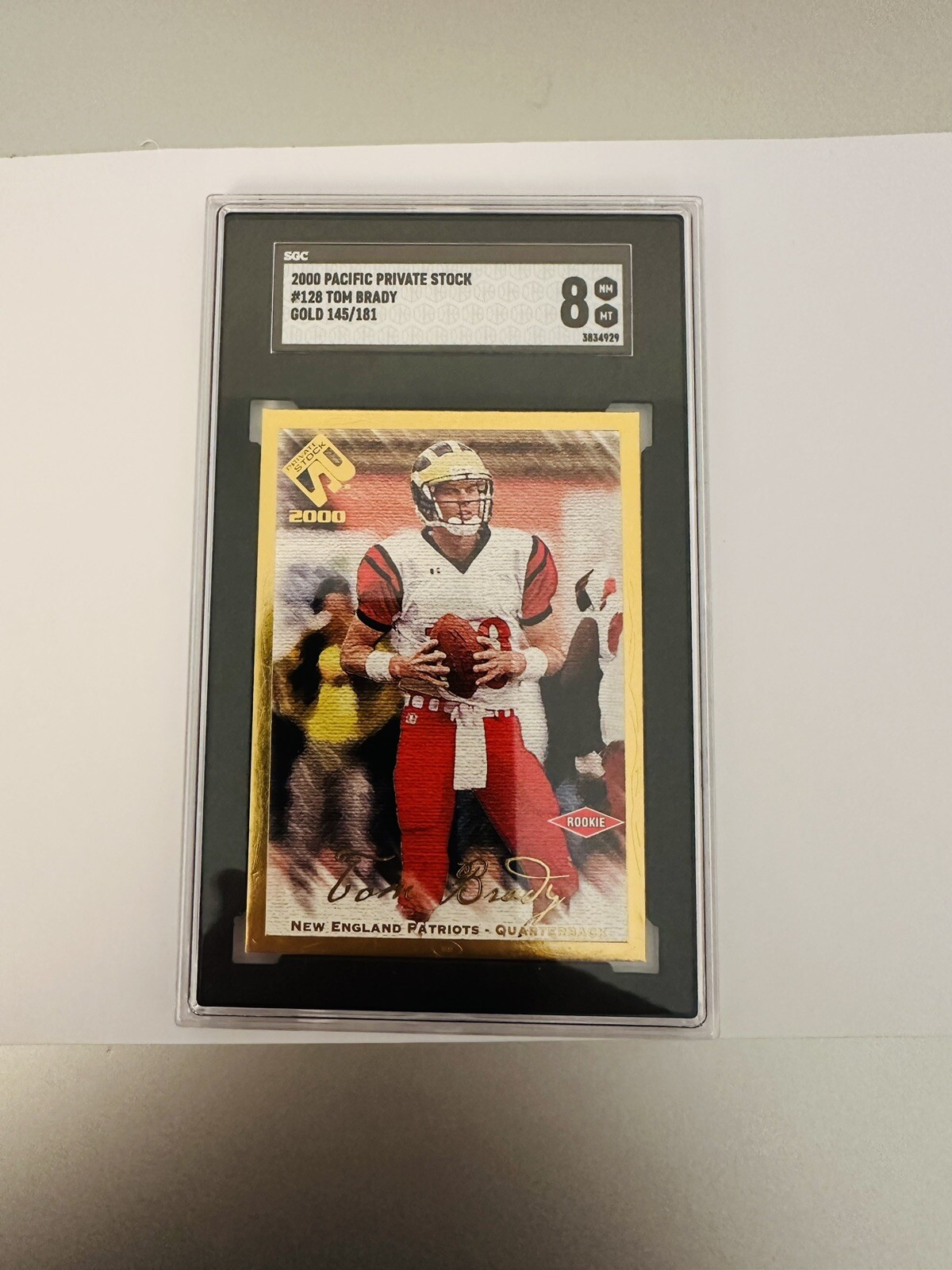 2000 Pacific Private Stock Gold #145/181 Tom Brady Rookie ! SGC 8 Looks Better !