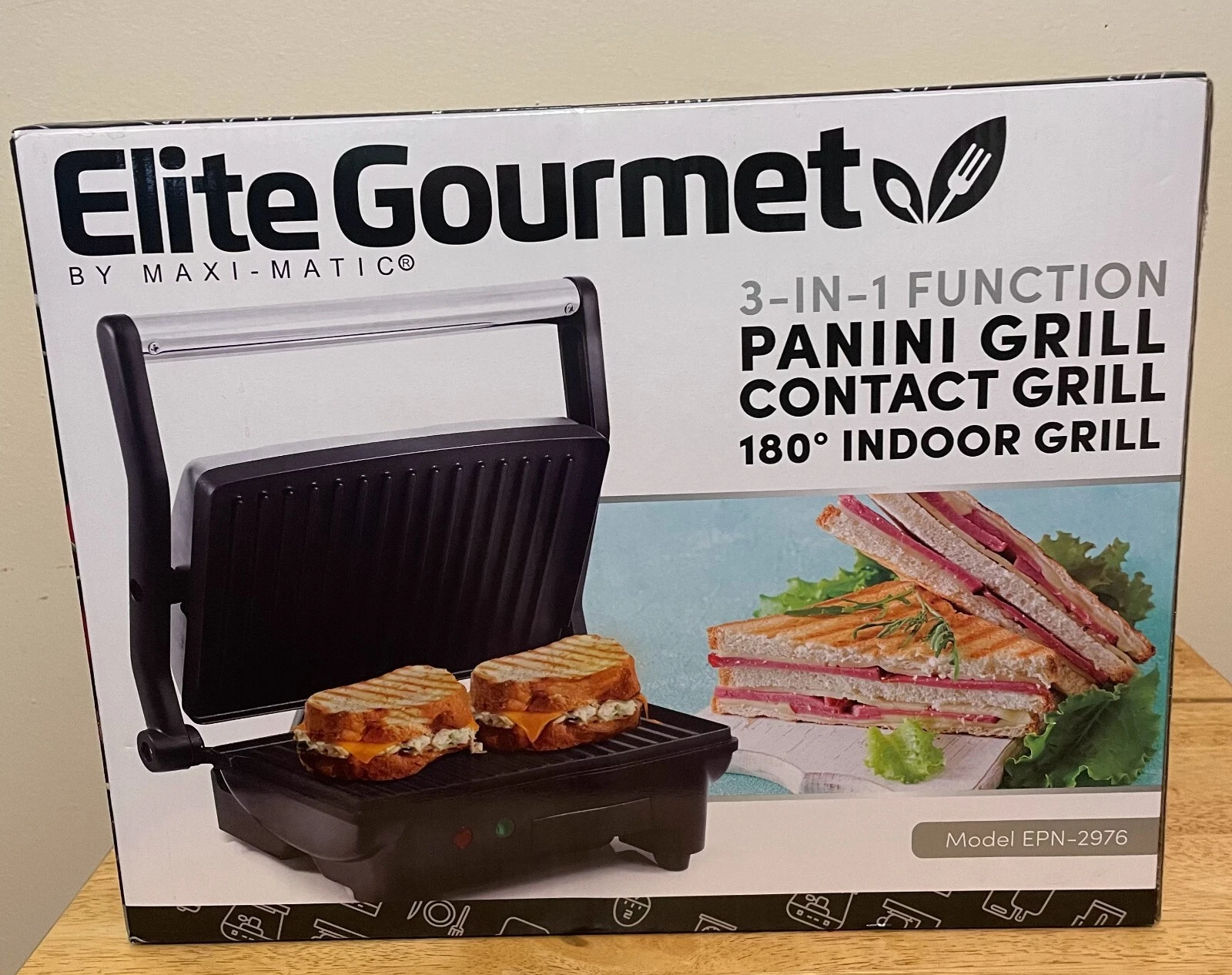 Elite Gourmet Panini Grill 3 in 1 Function 180 Degree Indoor Grill
Opens in a new window or tab