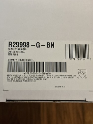 KOHLER Raindet Vibrant Brushed Nickel Rain Shower Head XL New Open R29998-G-BN - Picture 3 of 8