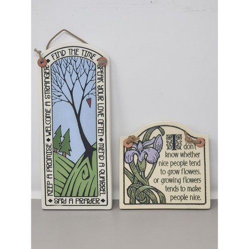 Lot Of 2 Vintage Spooner Creek Designs Ceramic Wall Plaque/Art
