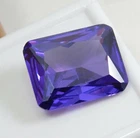 14.40 Ct Natural Emerald Cut Cambodian Neon voilet color Zircon Loose Gemstone R