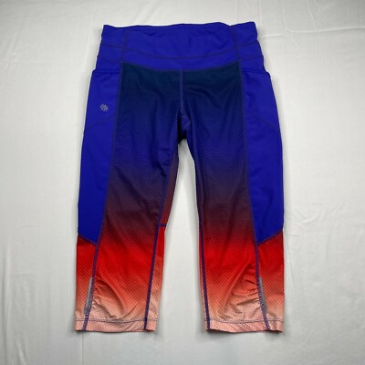 Athleta Capri Legging Women Small Purple Compression Cropped Active Workout Yoga