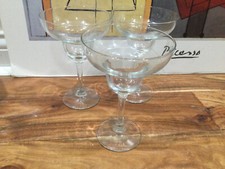 Vintage Libbey Margarita Glasses, Clear Glass Set Of 3, 6.75" Tall, Made In USA