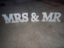 " MRS & MR" Deko Schriftzug Dekoration Hochzeit Holz Buchstaben weiß TOP!!!