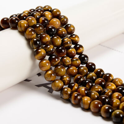 Natural Yellow Tiger Eye Smooth Round Beads Size 3mm to 20mm 15.5'' Strand