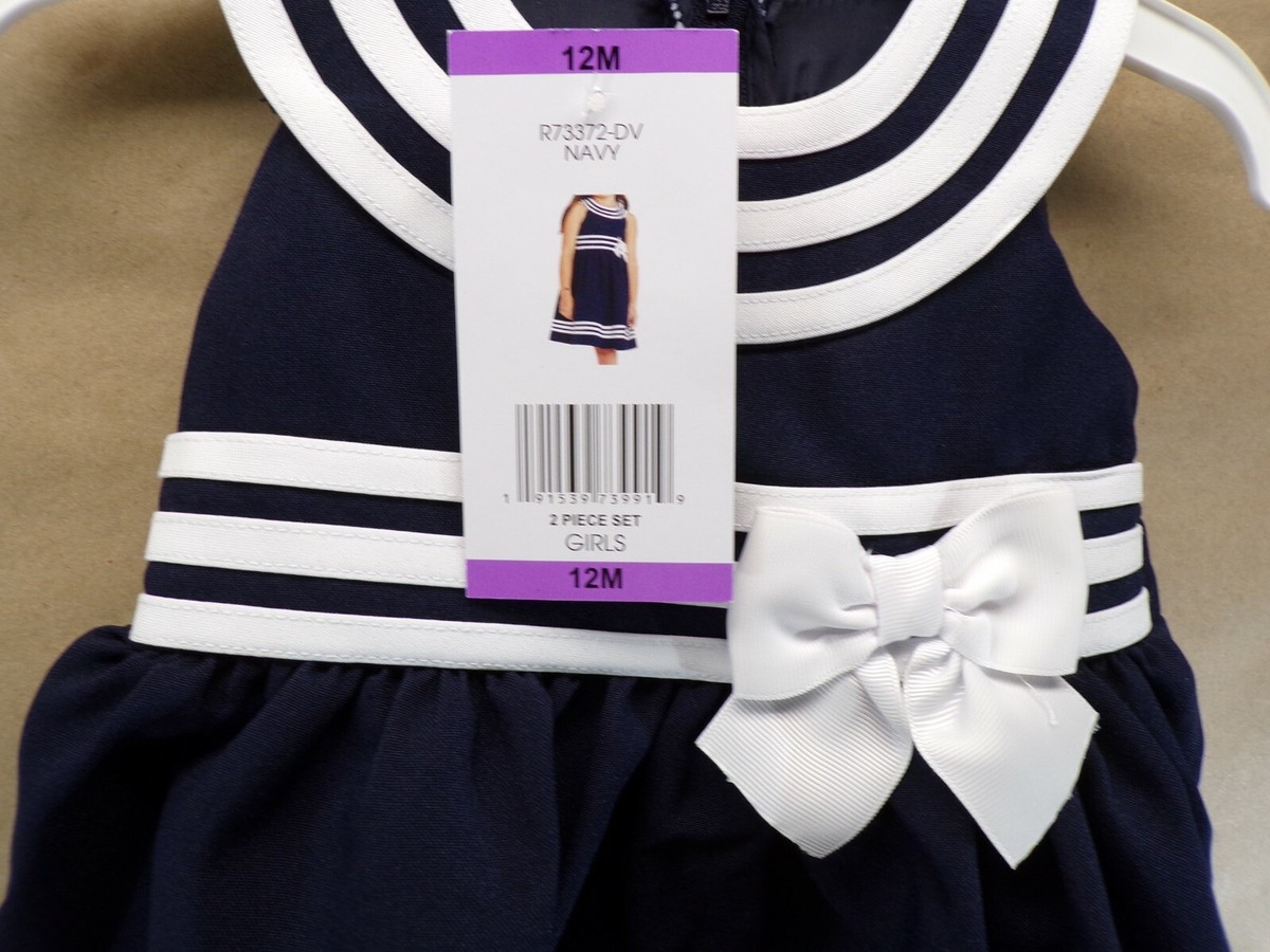 セレクト Jessica Ann Baby Girl's Sailor Dress Size 12 Months Navy Blue