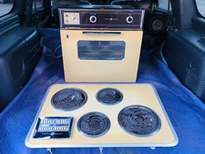 ✨Vintage Mid Century Modern - GE Wall Oven & Cooktop - Harvest Gold Kitchen Set✨