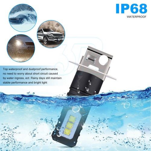 2X NIGHTEYE 2pcs H3 80W 6000K LED Fog Driving Light Bulbs Car Lamp Globes White - Picture 7 of 9