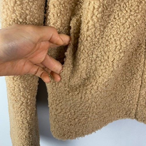 BKE Buckle Sherpa Jacket Womens XL Brown Teddy Fleece Pockets Snap Crop - Picture 8 of 11