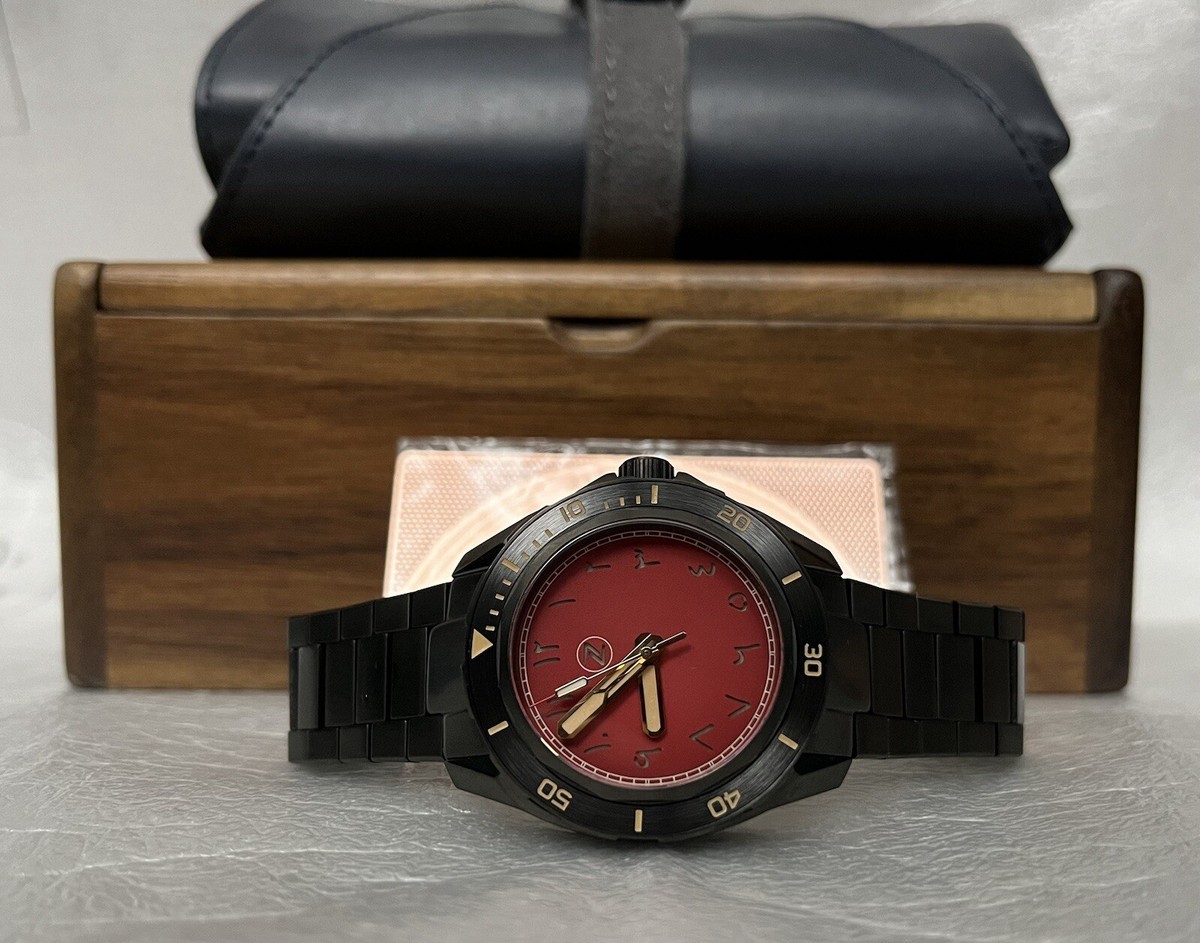 Zelos SWORDFISH 300M DIVER NH35 BLACK PVD CUSTOM RED ARABIC DIAL