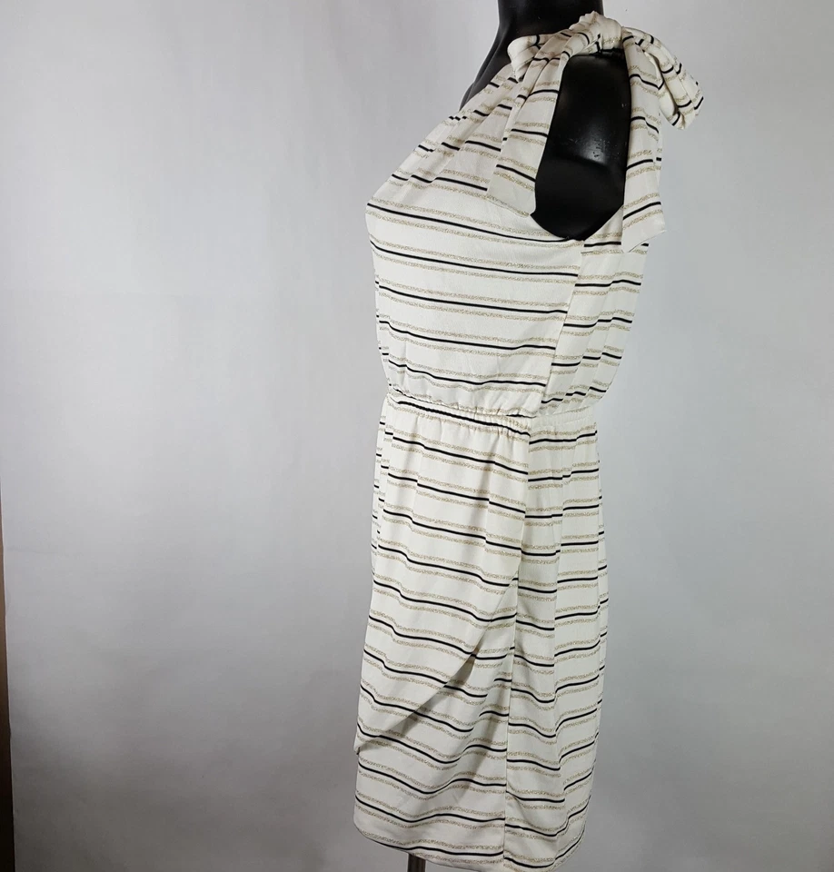 Sabo Skirt Striped Romper Single Tie Shoulder Empire Waist Lined Dress Size L - Image 4 of 4