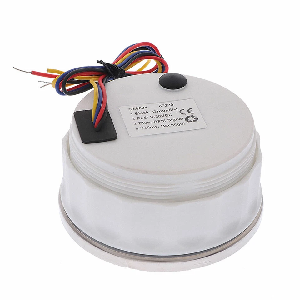 Водонепроницаемый 85 мм автомобильный морской тахометр лодочный датчик цифровой часовой метр 0-6000 об/мин - Изображение 4 из 4