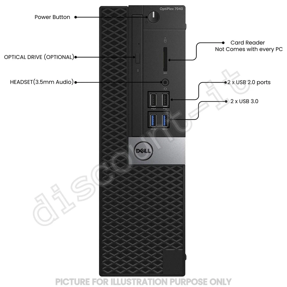 Dell OptiPlex 7040 SFF Core i7-6700 6th Gen 64GB RAM 2TB SSD Wi-Fi Enabled PC - Image 4 of 4