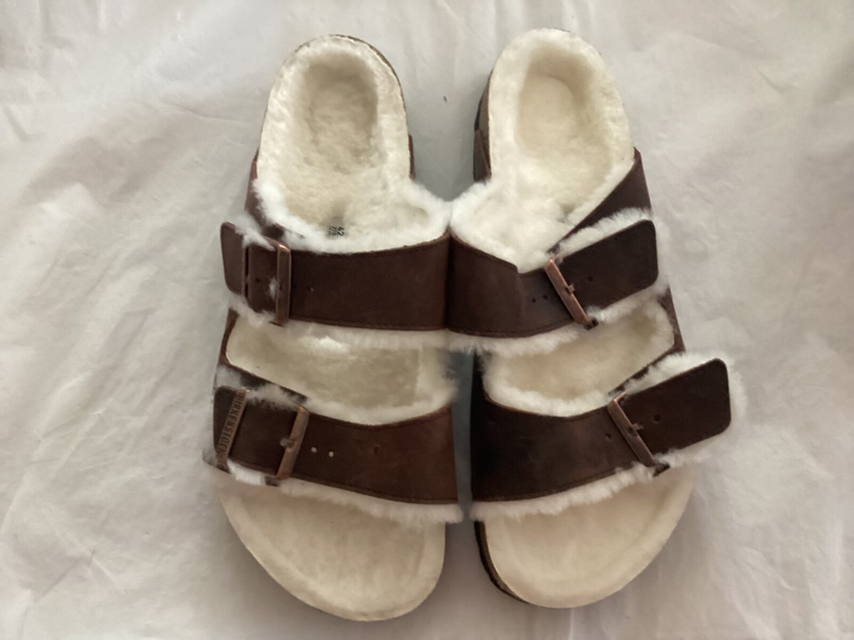 BIRKENSTOCK Arizona Shearling Sandal Habana Waxy Leather  display picture 1