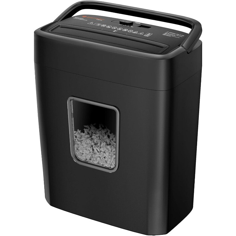 Paper Shredder 8-Sheet Crosscut Shredder with 4.2 Gallon Bin Shred Credit Card-image