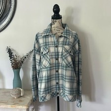 Boston Traders Plaid Button Up Shacket Women's size L