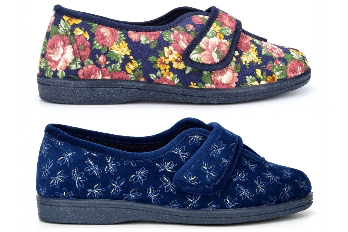 SAOLA Pantofole da donna larghe vestibilità donna larghe pantofole suola in gomma chiusura touch taglia