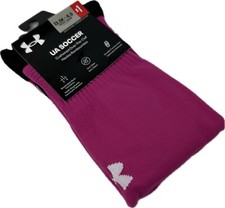 Under Armour Soccer Kids Pink OTC Nylon UA Logo Performance Socks Sz 13.5K-4.5