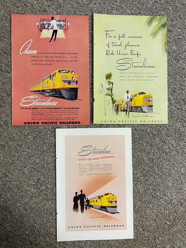 1949 Print Ad Lot of 3: Union Pacific Railroad Streamliners 10x7 READ