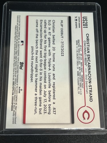 2024 Topps Update Christian Encarnacion-Strand #US201 RC Debut Rainbow Foil - Picture 2 of 2