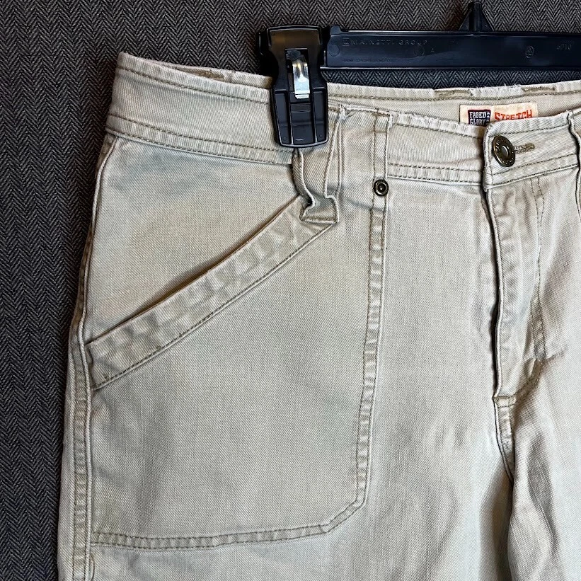 Pantalones Cortos Faded Glory Para Mujer 12 Beige Carga Rectos De Colección Y2k  Foto 2 de 4