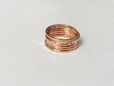 Set of 6 Ring Set, Hammered Copper Ring Stacking Ring Woman Ring Copper Ring T11