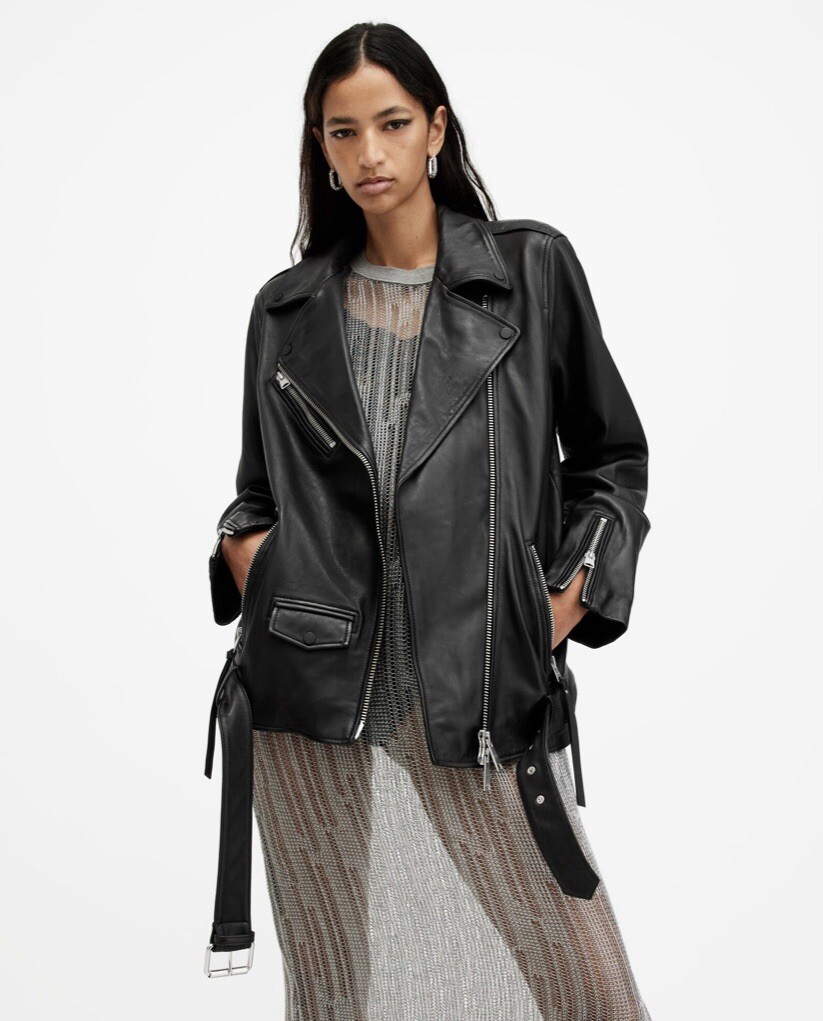 BNWT All Saints Billie Oversized Biker Size Small. RRP £439! image 4
