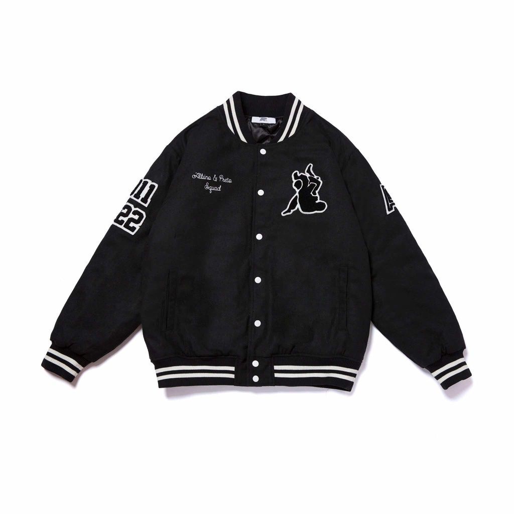 Albino and Preto AP Reserve Member 22 Varsity Jacket Albino and Preto AP Reserve Member 22 Varsity Jacket