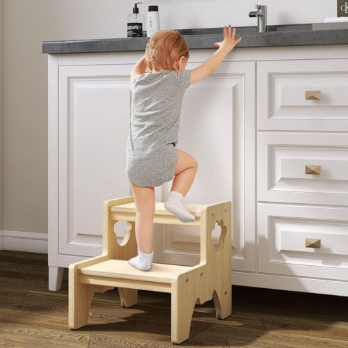 Solid Wooden Bedside Step Stools for Adults Kids Kitchen Wood Step Stool Durable