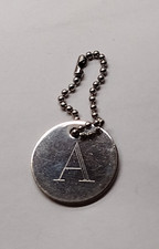 Monogram Letter A Silvertone Keychain Charm