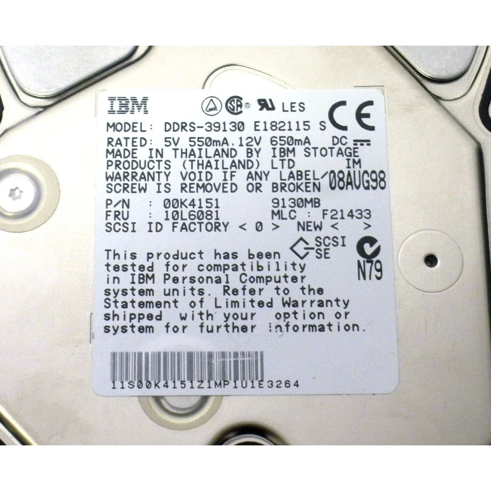 IBM 00K4151 9.1GB 7.2K 80-PIN SCSI 3.5in Hard Drive 10L6081 - Image 4 of 4