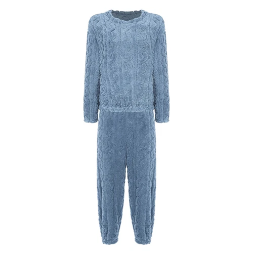Womens Pajamas Set New Year Sleepwear Solid Color Homewear Elastic Waistband - Picture 60 of 79