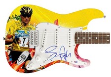 Lance Armstrong Tour De France Signed 1/1 Custom Graphics Guitar PSA