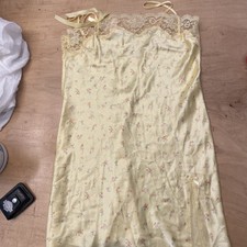 Victoria's Secret NWT Size M Short Strappy Nightgown Pale Yellow With Flowers I