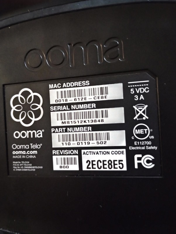 Ooma Telo Free Home Phone Service VoIP Phone - Black