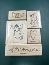 Stampin  Up Friends Themed Rubber Stamp Set of 5