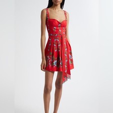 FARM Rio Sweet Bloom Bouquet floral belted linen blend mini dress XL