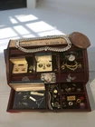 Vintage Estate Men’s Costume Junk Jewelry Lot MCM 60s 70s Cuff links Tie Bars +