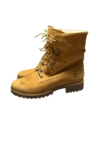 Stivali Timberland donna US 10 pieghevoli pelle scamosciata A1SGA foderati in pelle di pecora
