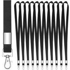 Schwarz Nylon Schlüsselbänder: 12er Set mit...