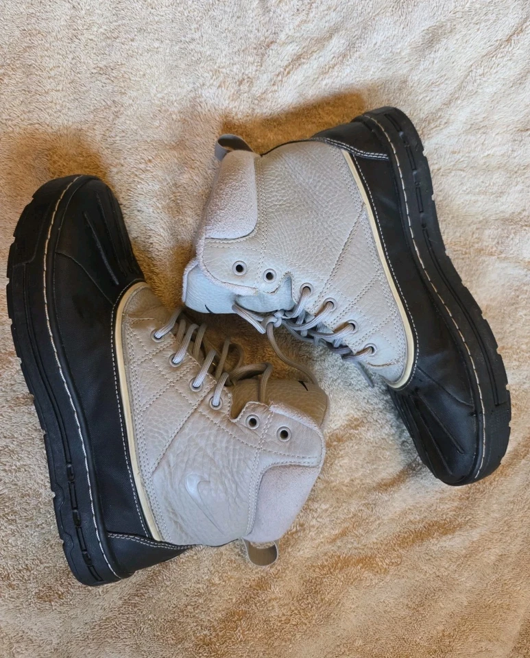 Мужские ботинки-утки Nike ACG Woodside 8 цвет серый/черный кожа водонепроницаемые - Изображение 2 из 4