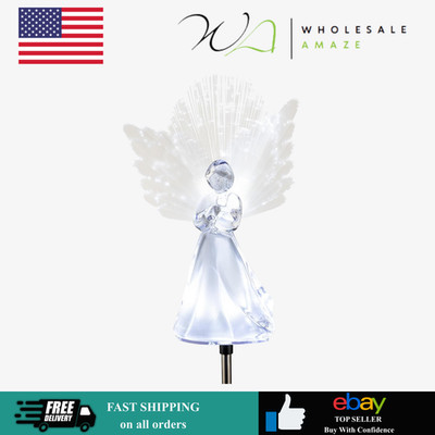 Alpine Corporation 37 H Outdoor Solar Angel Garden Stakes with Fiber Optic Wings
