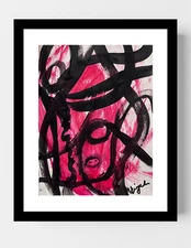 GUAJARDO Original Abstract Expressionism Rocket 12X9 Paper Signed Art