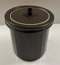 VINTAGE TUPPERWARE INSULATED ICE BUCKET #1643 BROWN WITH PUSH BUTTON LID