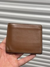 Gucci Vintage Brown Leather Bifold Wallet Italy, 7"×3.75"