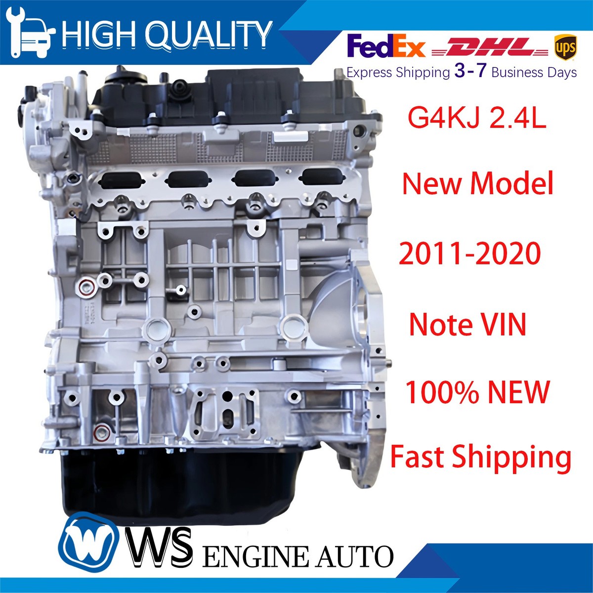 Long Block Engine Assembly For 2011-2020 Hyundai Santa Fe Kia G4KJ