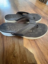 Free postage Sketchers Dark Grey And Cream Sandals Size 10 Good Condition No Box